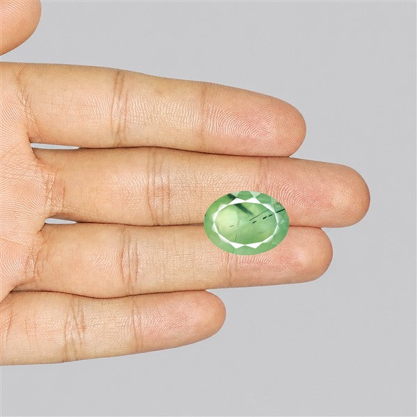 Prehnite with Epidote Green Faceted Fine Gemstone