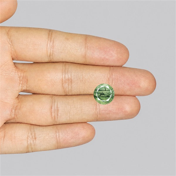 Prehnite with Epidote Green Faceted Fine Gemstone
