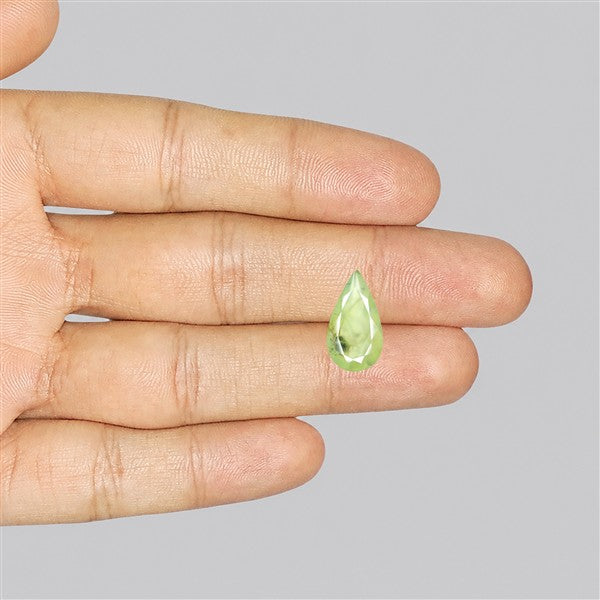 Prehnite with Epidote Green Faceted Fine Gemstone