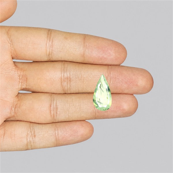 Prehnite with Epidote Green Faceted Fine Gemstone