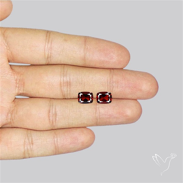 Almandine Garnet (Pyrope) Faceted Pair
