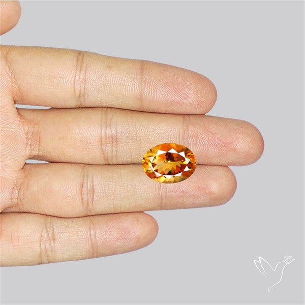 Brandy Citrine Faceted Fine Gemstone Rare Large Sized