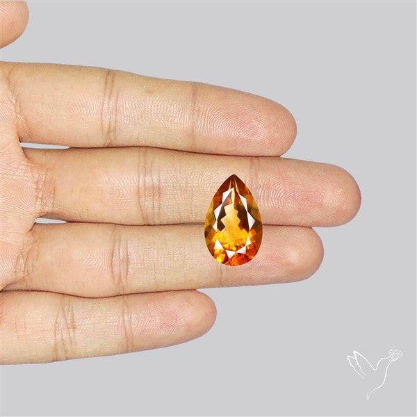 Brandy Citrine Faceted Fine Gemstone Rare Large Sized