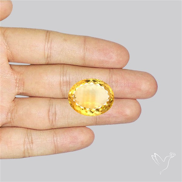 Citrine Faceted Yellow Fine Gemstone Rare Large Sized