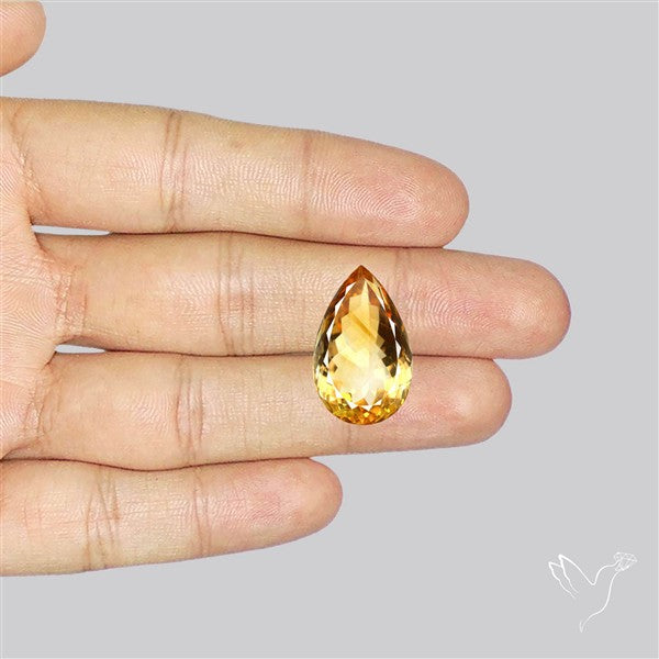 Citrine Faceted Yellow Fine Gemstone Rare Large Sized