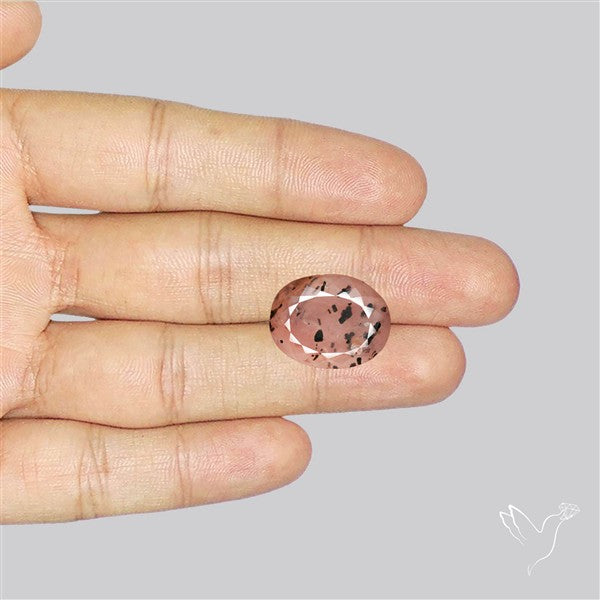 Rose Quartz with Diopside Inclusion Faceted Fine Gemstone