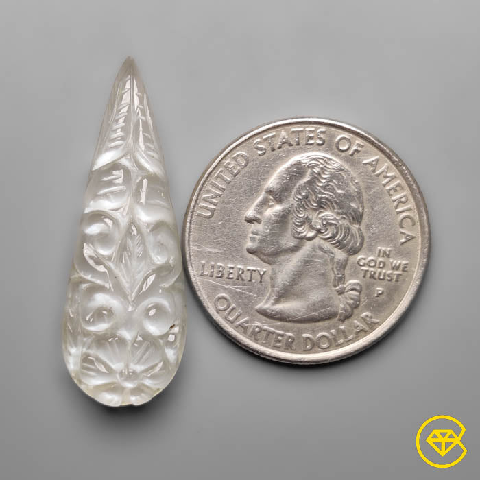 White Moonstone Mughal Carving