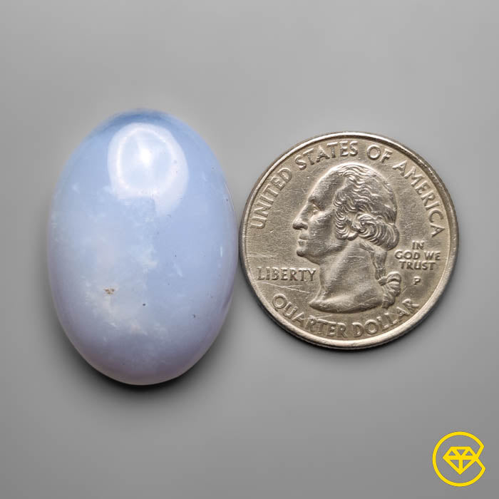 Large Namibian Blue Chalcedony Cabochon