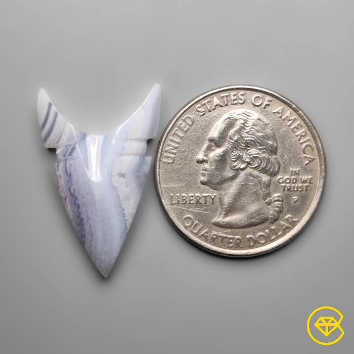 Blue Lace Agate Arrow Head Carving