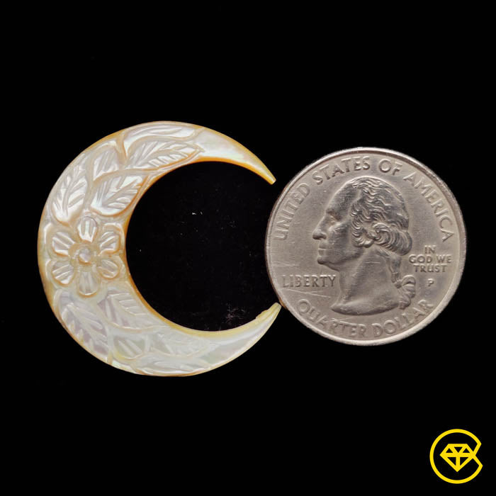 Mother Of Pearl Mughal Carving Crescent