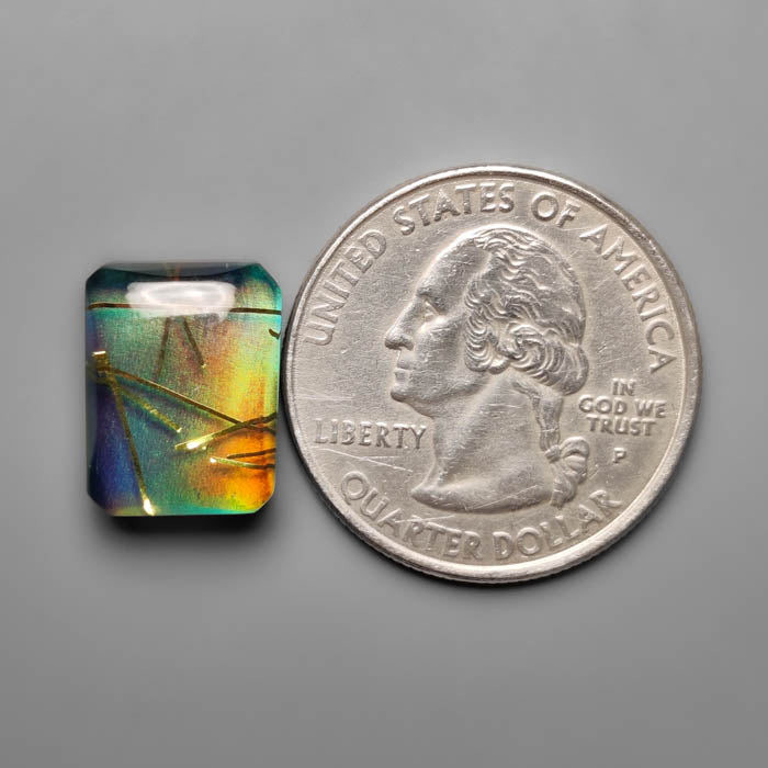 Aurora Opal With Golden Rutilated Glass Doublet