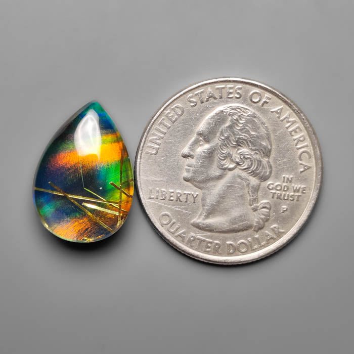 Aurora Opal With Golden Rutilated Glass Doublet