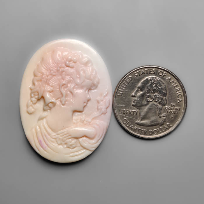 Pink Conch Shell Cameo Carving