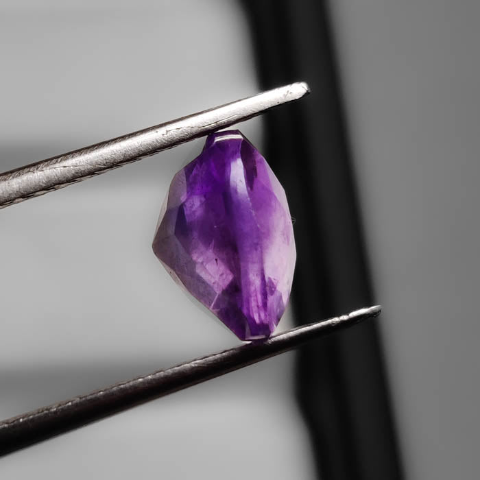 Checkerboard Cut Faceted Amethyst