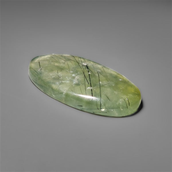 Black Tournalinated Prehnite Cabochon