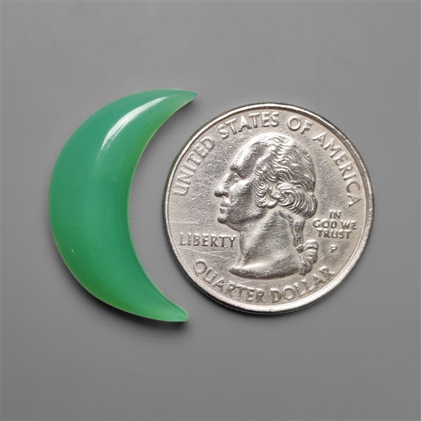 Chrysoprase Crescent Carving