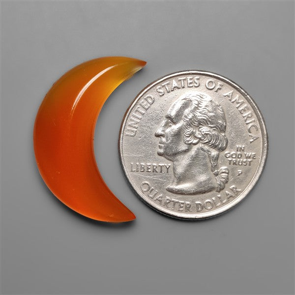 Carnelian Agate Crescent Carving
