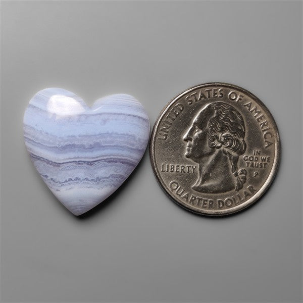 Blue Lace Agate Heart Carving