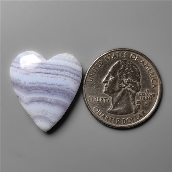 Blue Lace Agate Heart Carving