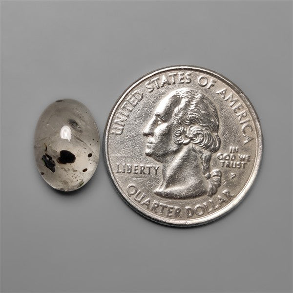 Diopside in Quartz Cabochon