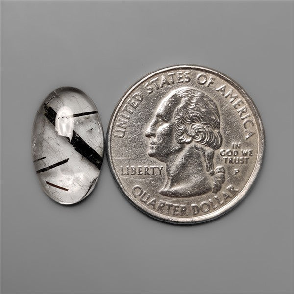 Black Tourmalinated Quartz Cabochon