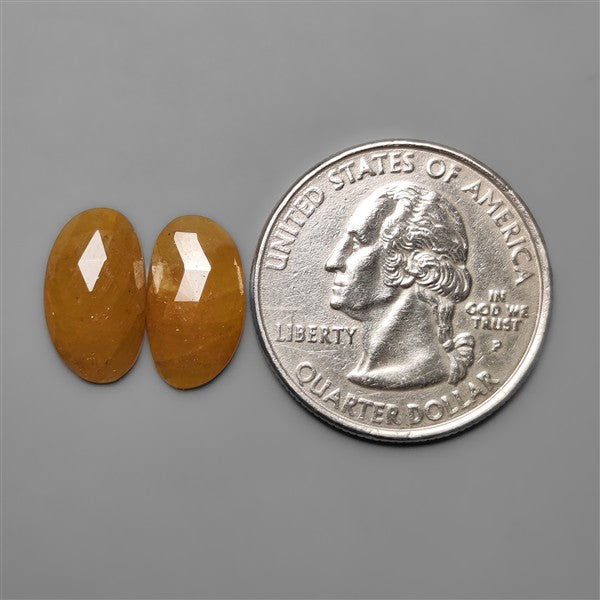 Rose Cut Yellow Sapphire Pair