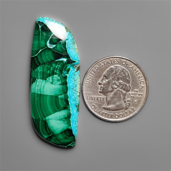 Chrysocolla Malachite Cabochon with Chattoyancy
