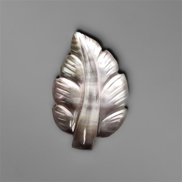 Mother Of Pearl With Himalayan Quartz Leaf Carving Doublet