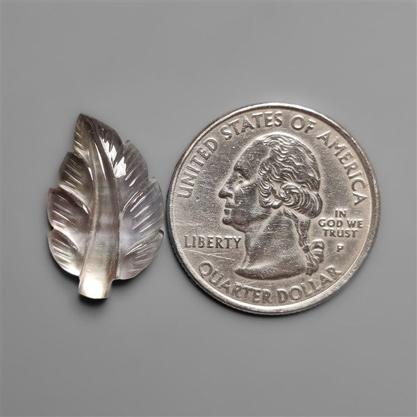 Mother Of Pearl With Himalayan Quartz Leaf Carving Doublet