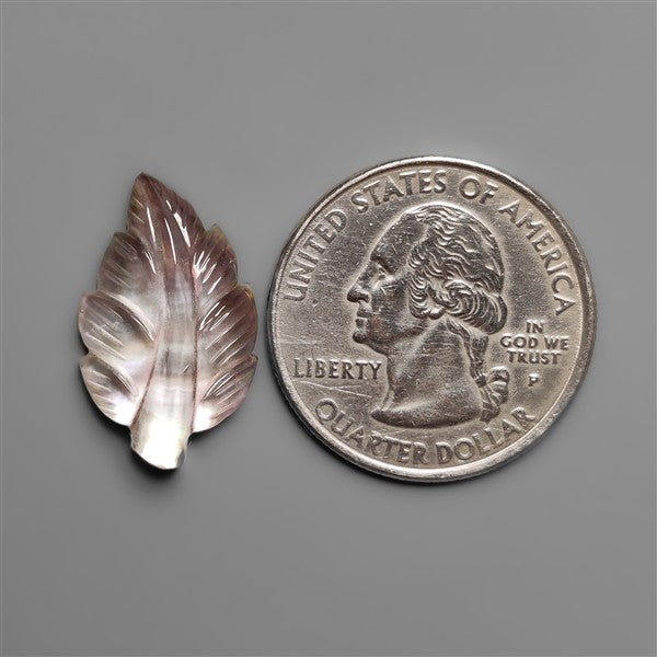 Mother Of Pearl With Himalayan Quartz Leaf Carving Doublet