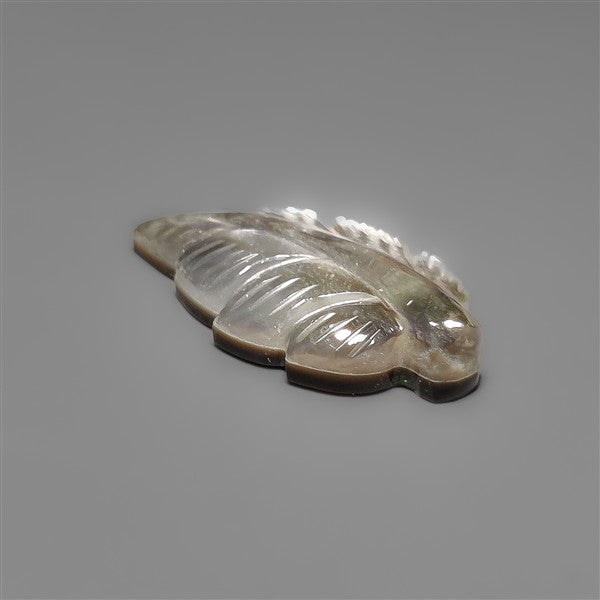 Mother Of Pearl With Himalayan Quartz Leaf Carving Doublet