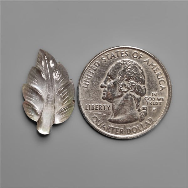 Mother Of Pearl With Himalayan Quartz Leaf Carving Doublet