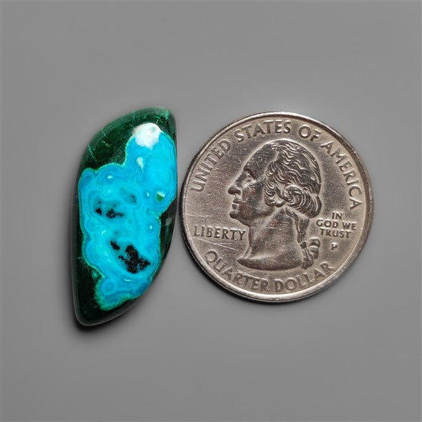 Chrysocolla In Malachite Cabochon