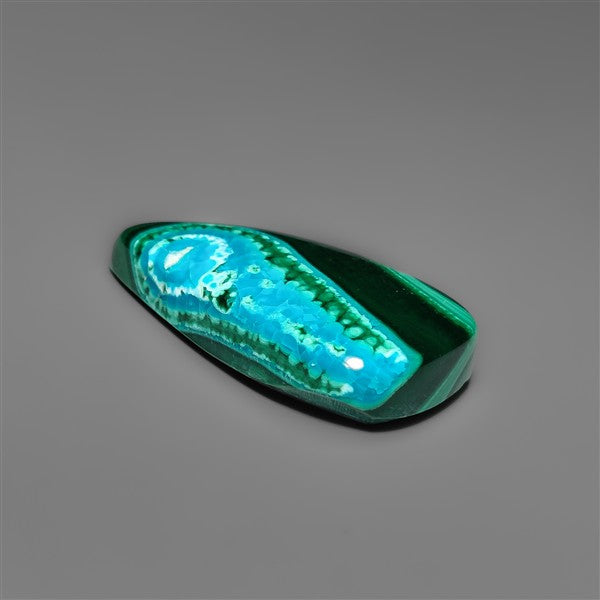 Chrysocolla In Malachite Cabochon