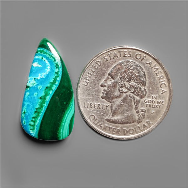 Chrysocolla In Malachite Cabochon