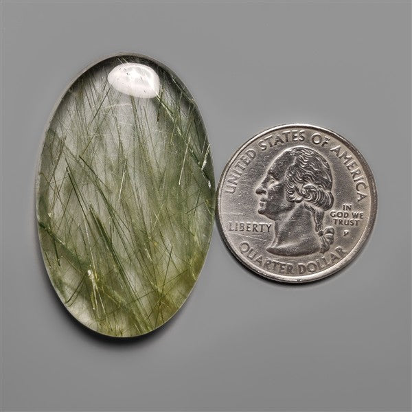 Green Rutilated Quartz Cabochon