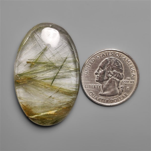 Green Rutilated Quartz Cabochon