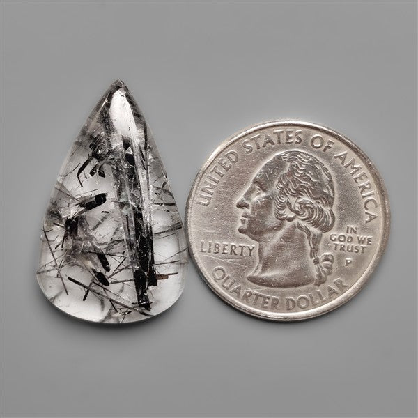 Black Tourmalinated Quartz Cabochon