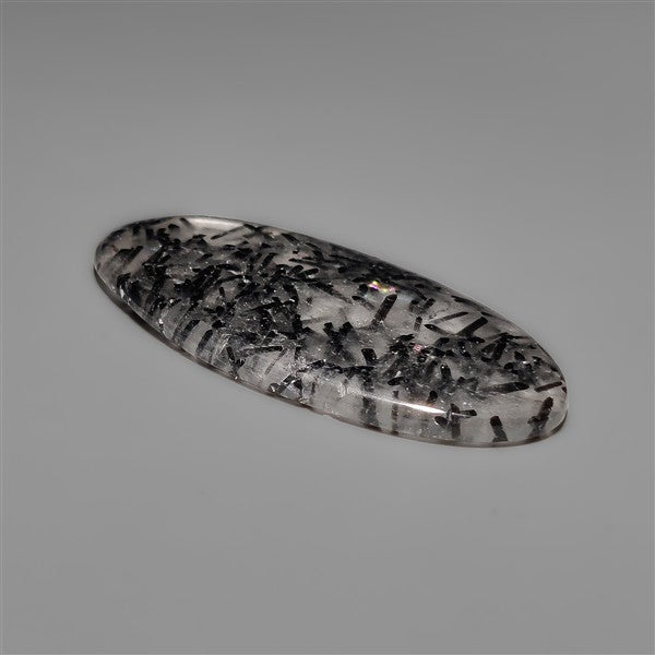 Black Tourmalinated Quartz Cabochon Full of Tourmalines