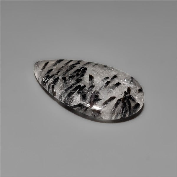 Black Tourmalinated Quartz Cabochon Full of Tourmalines