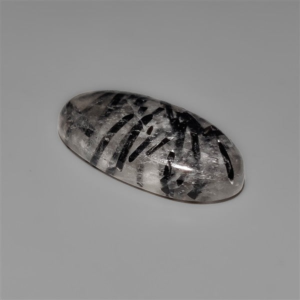 Black Tourmalinated Quartz Cabochon Full of Tourmalines
