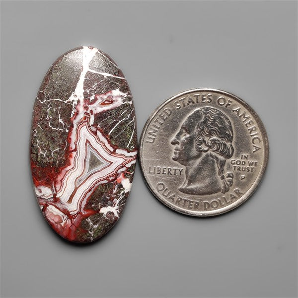 Red Crazylace Agate Cabochon