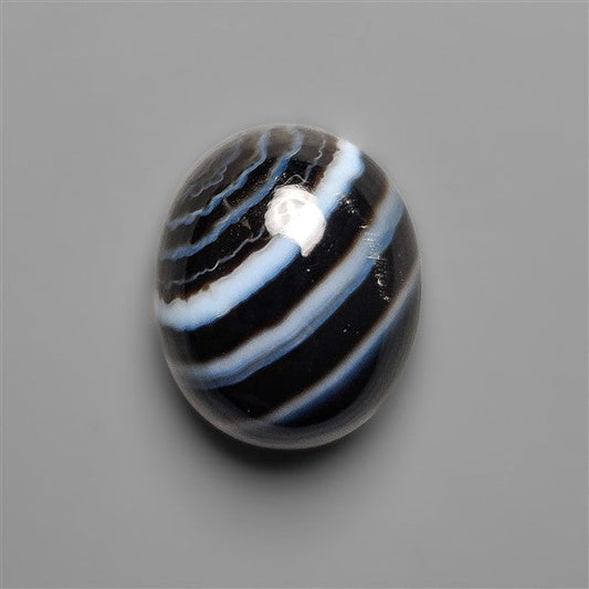 Black Banded Tuxedo Agate Cabochon