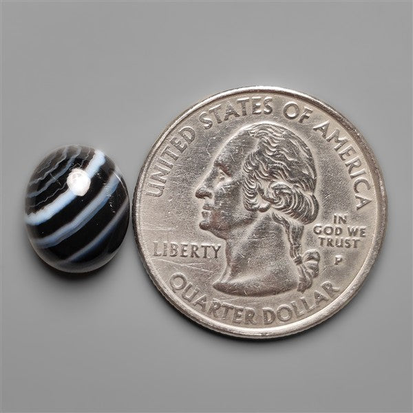 Black Banded Tuxedo Agate Cabochon