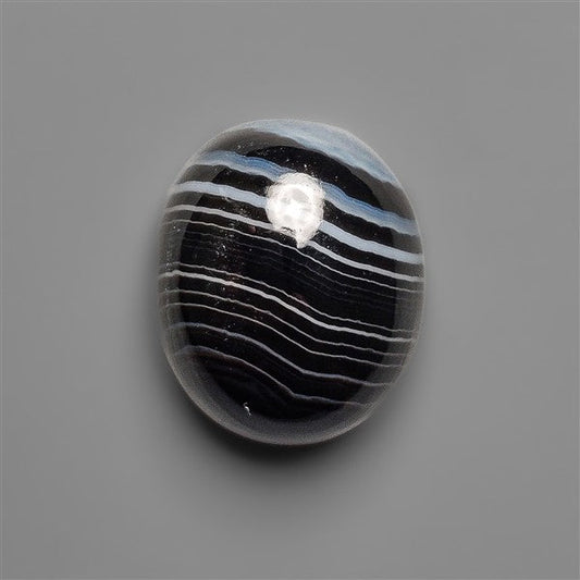 Black Banded Tuxedo Agate Cabochon
