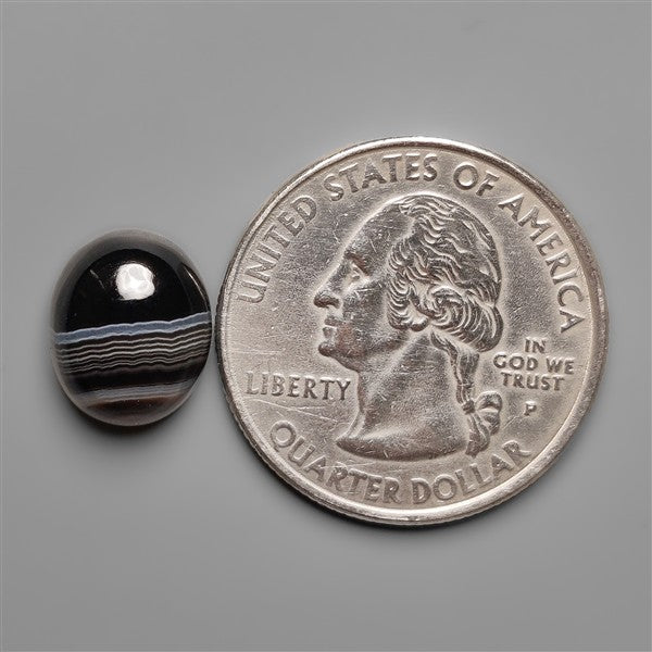 Black Banded Tuxedo Agate Cabochon
