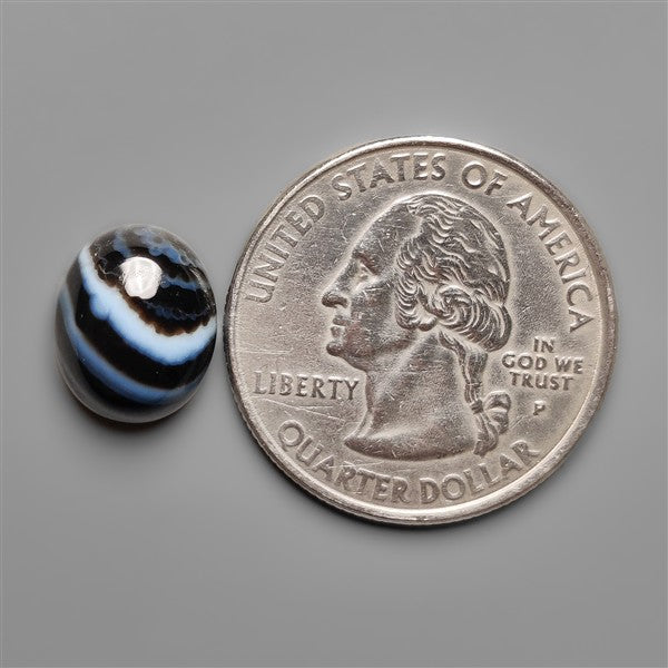 Black Banded Tuxedo Agate Cabochon