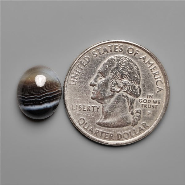 Black Banded Tuxedo Agate Cabochon