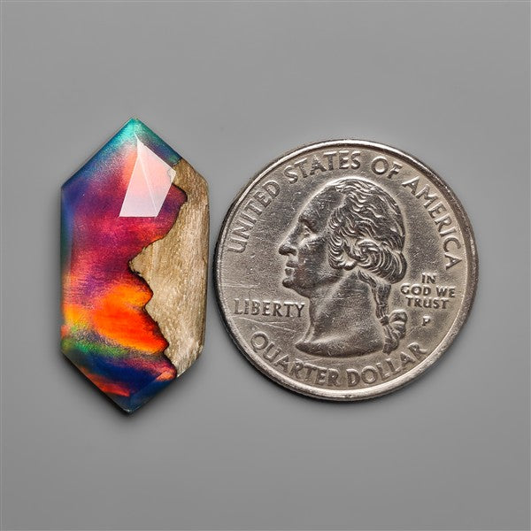 Mountain Inlay Rose Cut Aurora Opal Doublet