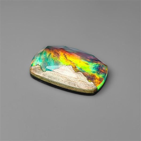 Mountain Inlay Rose Cut Aurora Opal Doublet